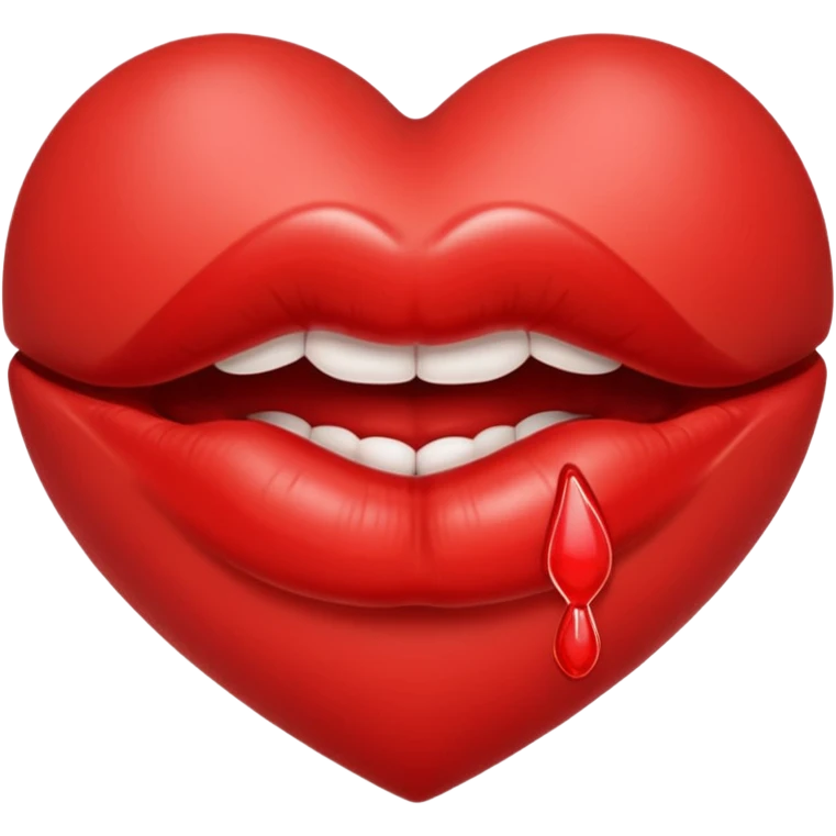 lips and kisses inside a heart emoji