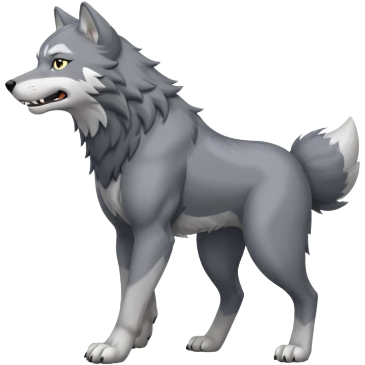 Toony Ginga Nagareboshi Gin/Silver Fang the wolf (full body) (feral) (4 legs) (canine) emoji