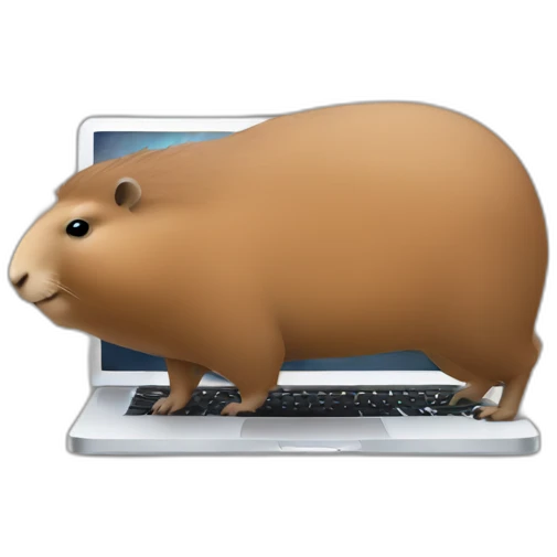 Capybara with MacBook  emoji