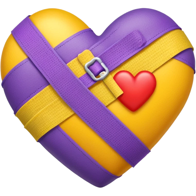 Heart with black, yellow, purple, and a bandage  emoji