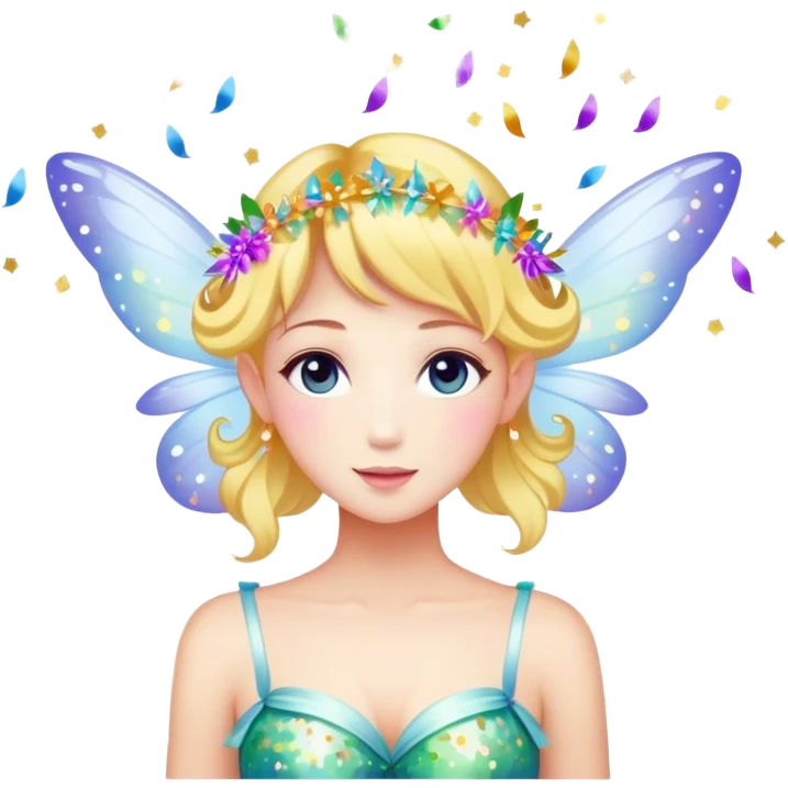 Beautiful Birthday Confetti fairy emoji
