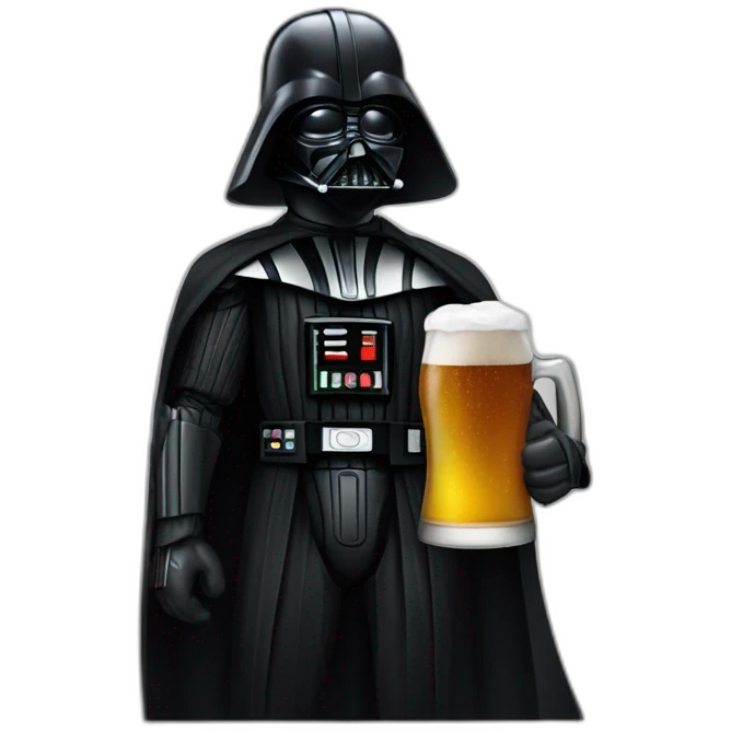 Darth vador with a beer emoji