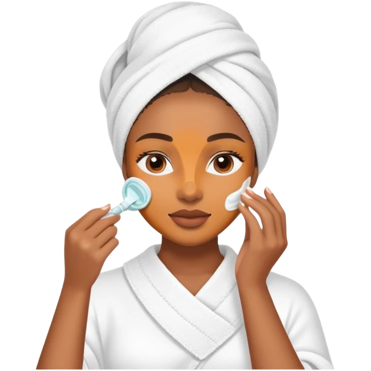 Light Brown skin girl doing skincare emoji