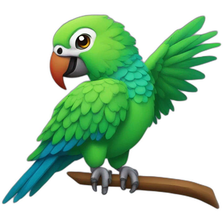 Parrot with pc emoji