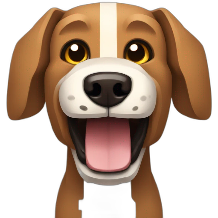 A dog on the Minecraft style emoji