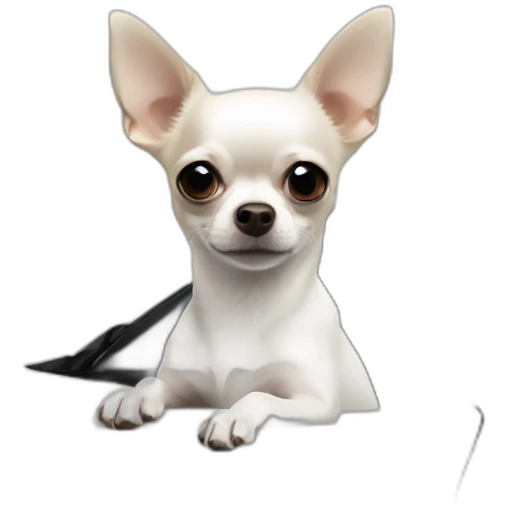 white chihuahua in white ford focus emoji