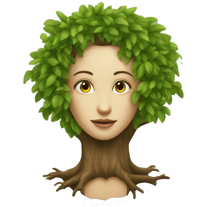 driade tree woman heart shaped eyes emoji
