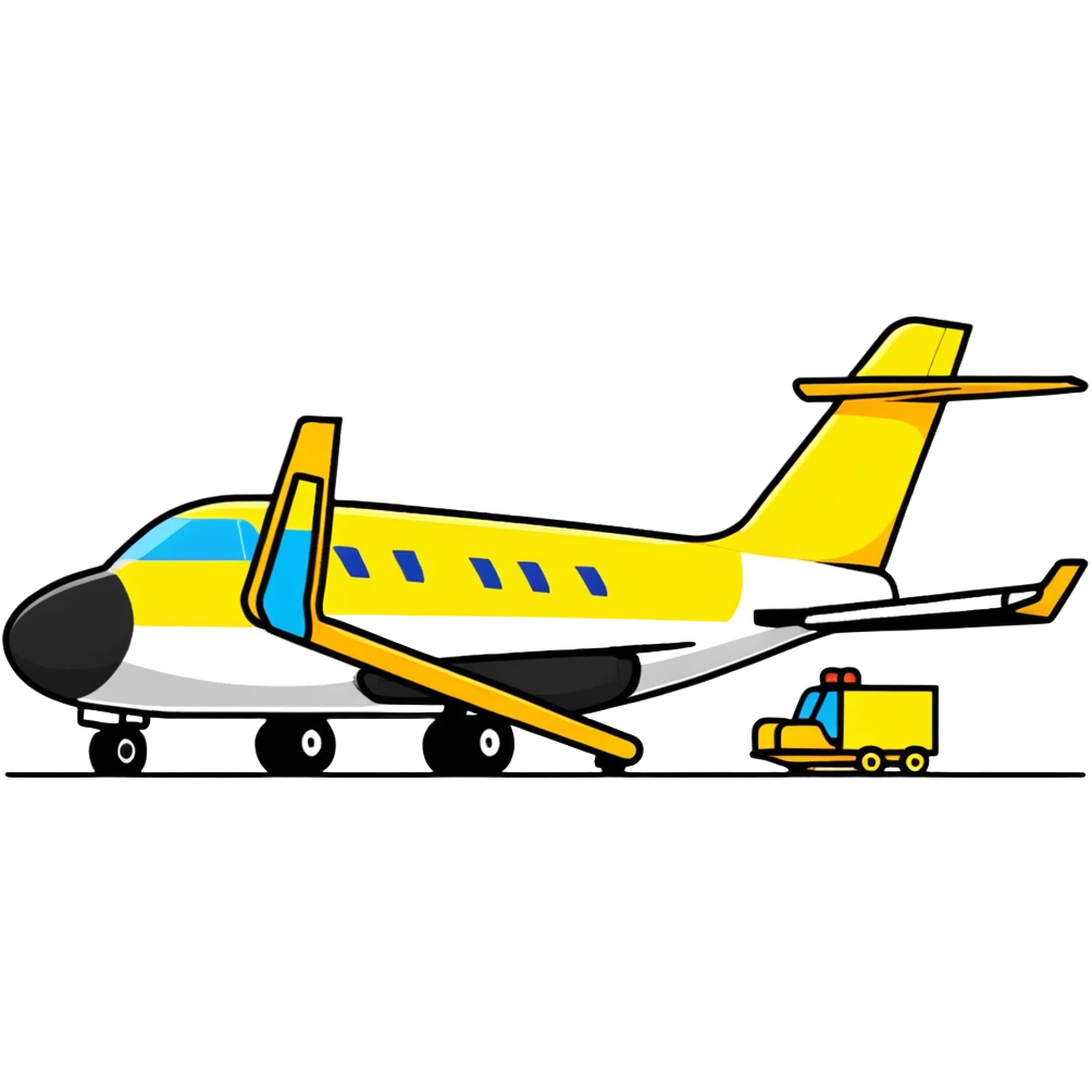 ramp agent with marshalling wands guiding aircraft, wearing bright yellow coat emoji