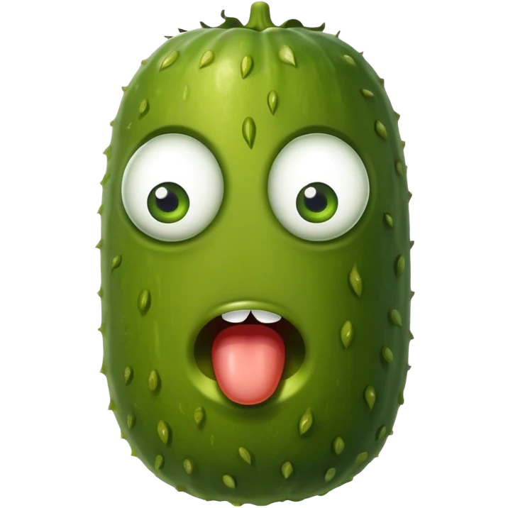 pickle with eyes and a mouth, staring menacingly emoji