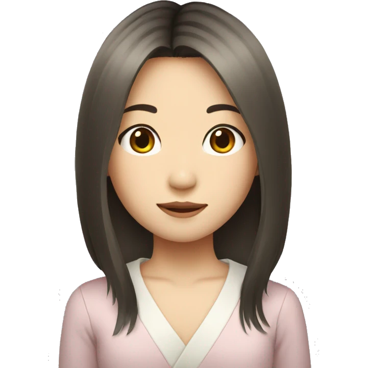 japanese girl with shoulder length hair emoji