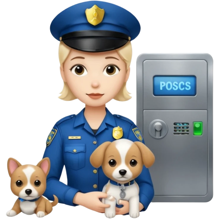 Data, puppy police, server, lock emoji