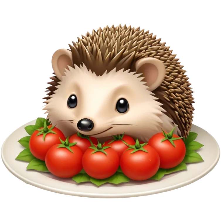 hedgehog and tomatoes in a plate emoji