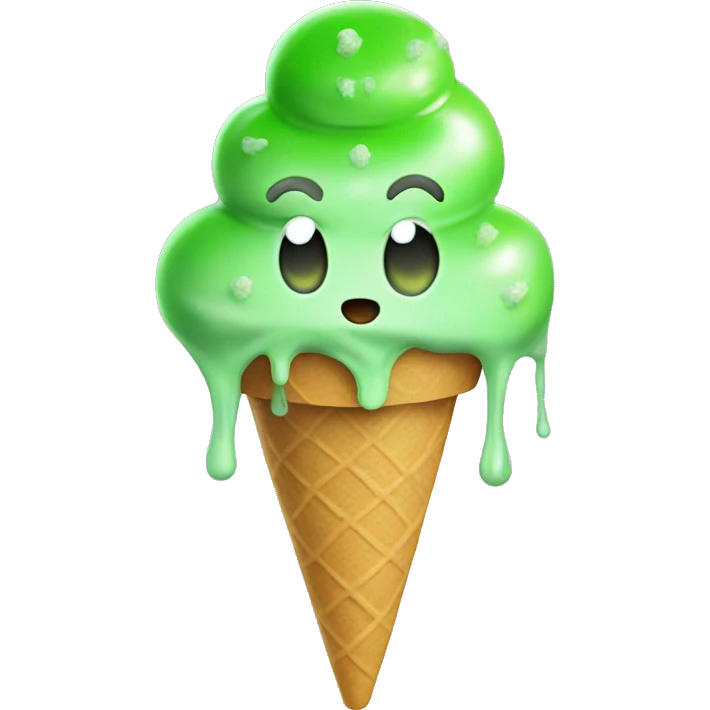 ice cream full of green slime emoji