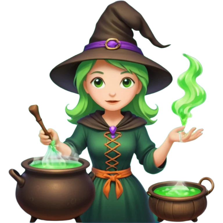 green witch cooking potion emoji