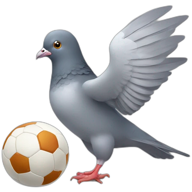 Pigeon kick a football emoji