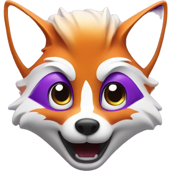 fox that is purple and gamer with superhote airbnb honor medaill emoji