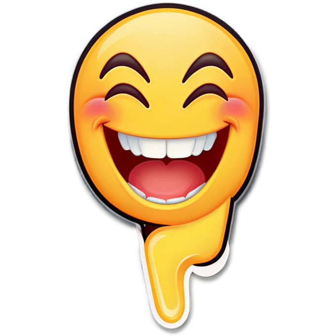 laughing emoji with middle finger emoji