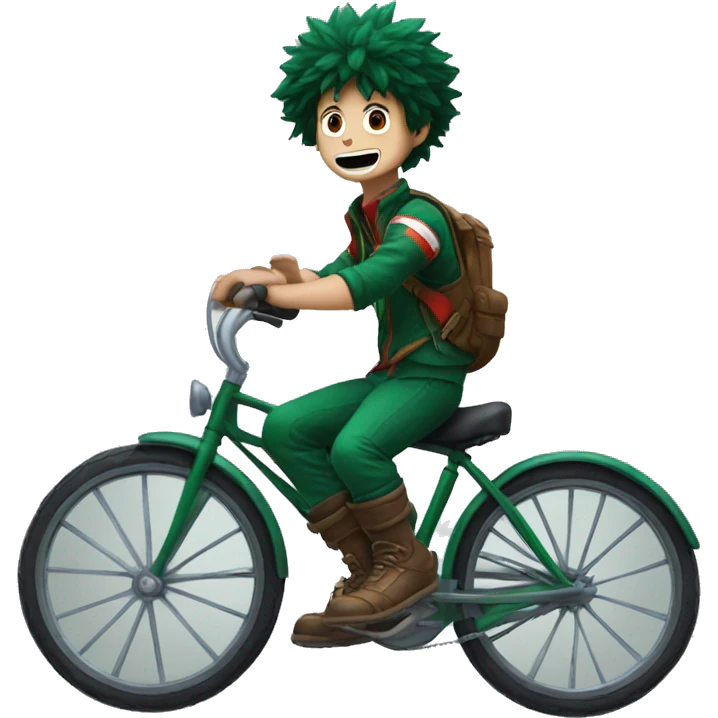 Deku on a bike emoji