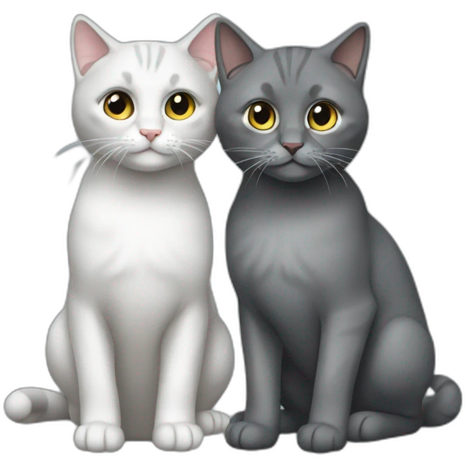Two greys kitty emoji