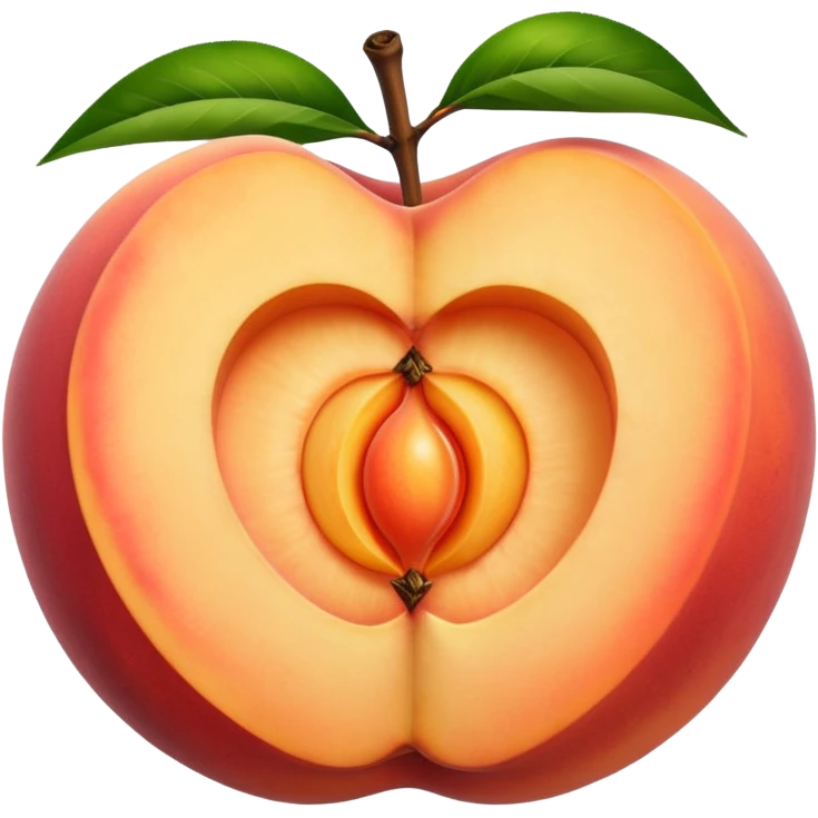 peach split open with glowing seed core emoji