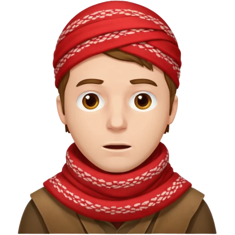 Sore throat for white brown hair guy
No fever - red keffieh palestinian emoji