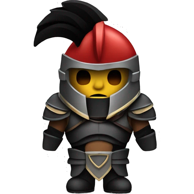 Fantasy spartan warrior male wearing detailed black armor with a red plumed helmet
 emoji