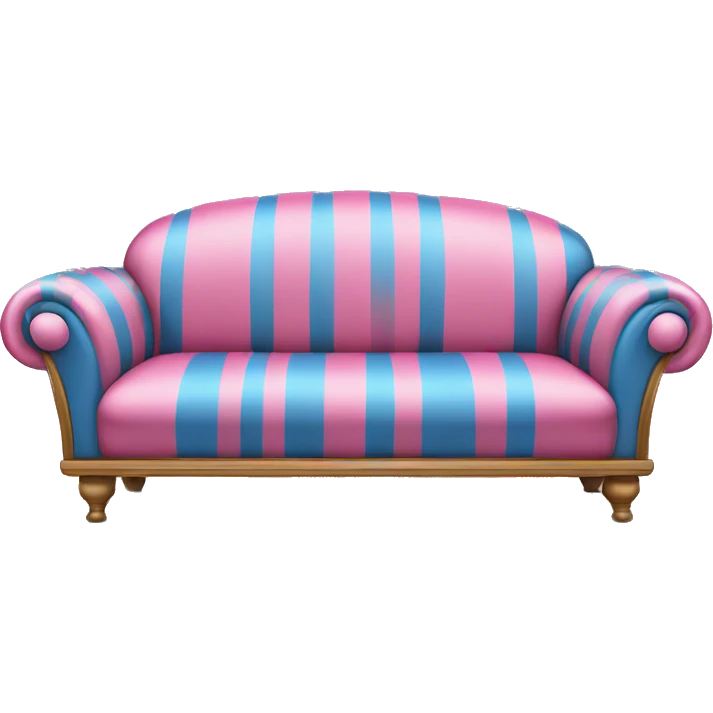 Blue and pink stripe sofa emoji
