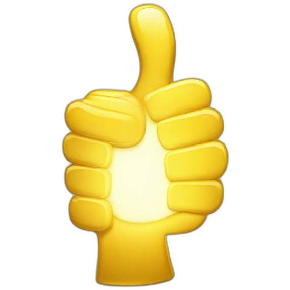 Glowing golden thumbs up award emoji