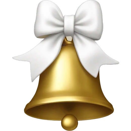Gold bell with white bow emoji