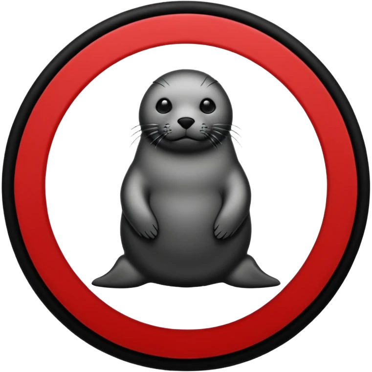 iOS sticker, summoning seal, black circle, red symbol, minimal emoji