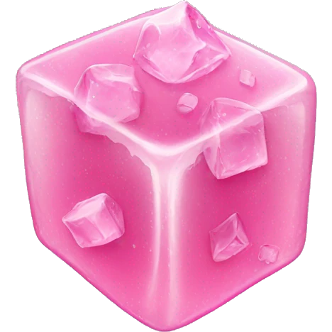 Pink ice cubes in butterfly form emoji