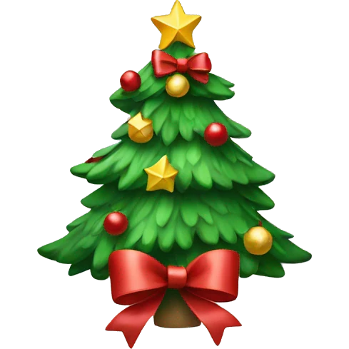 Christmas tree with bows emoji