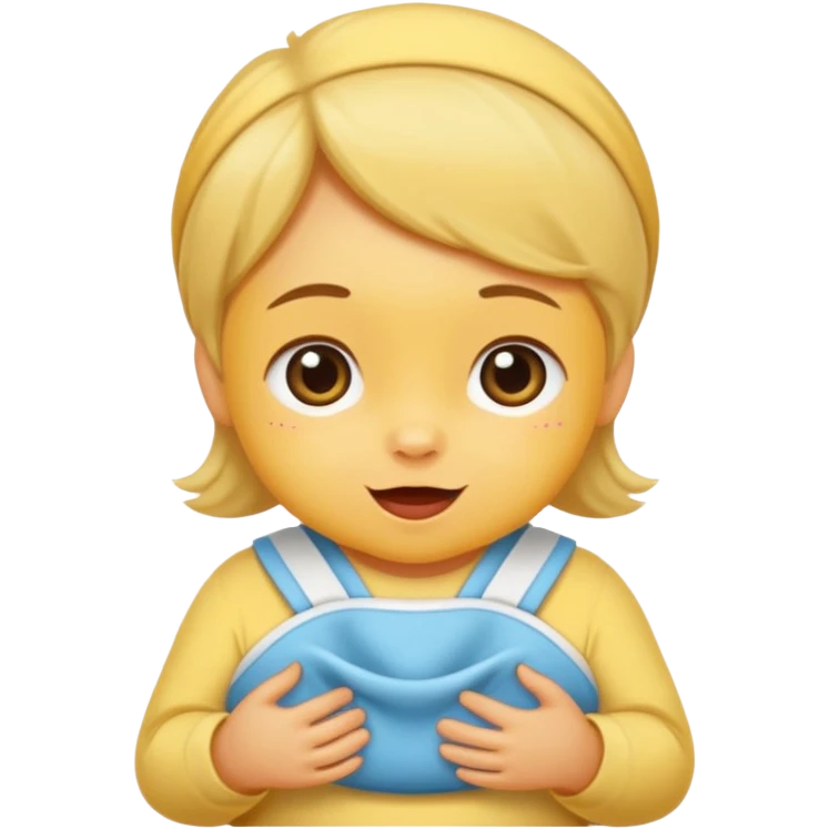 bébé avec un bavoir, expression joyeuse emoji
