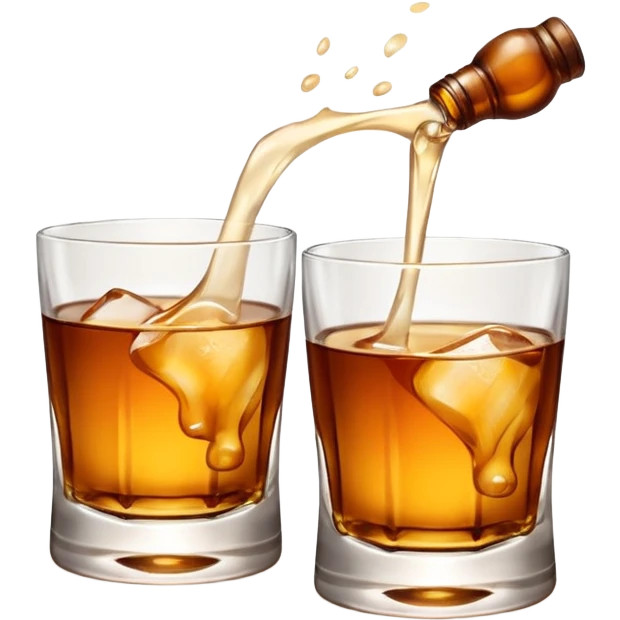 Two glasses of whiskey that brings a toast emoji