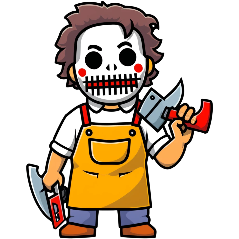 Leatherface character from horror movie emoji