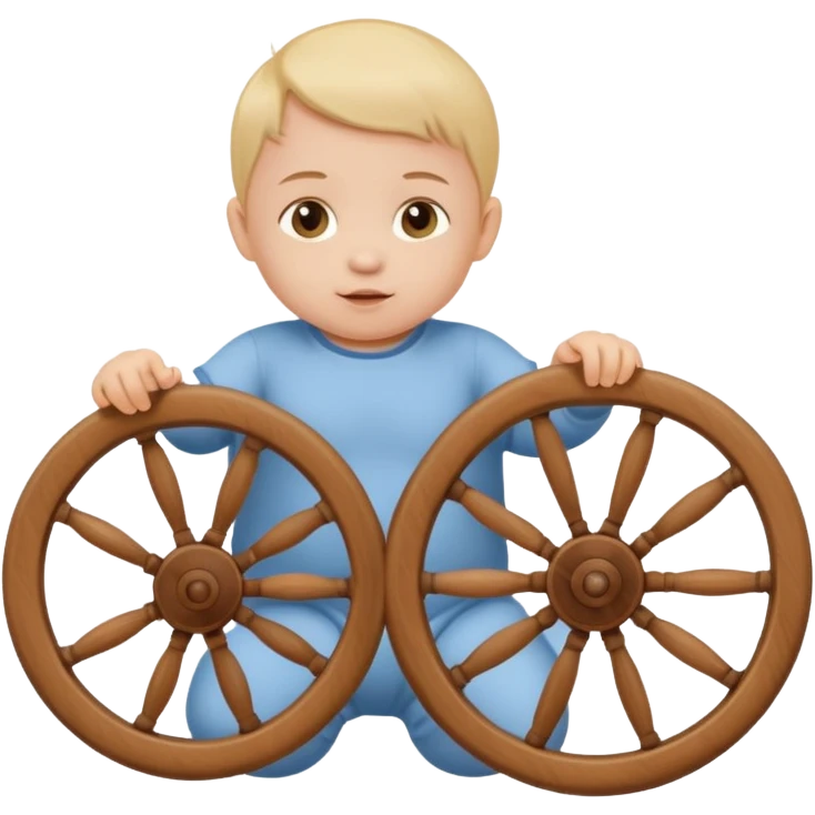 baby playing with wheel emoji