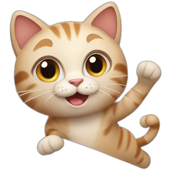 cat waving hello emoji