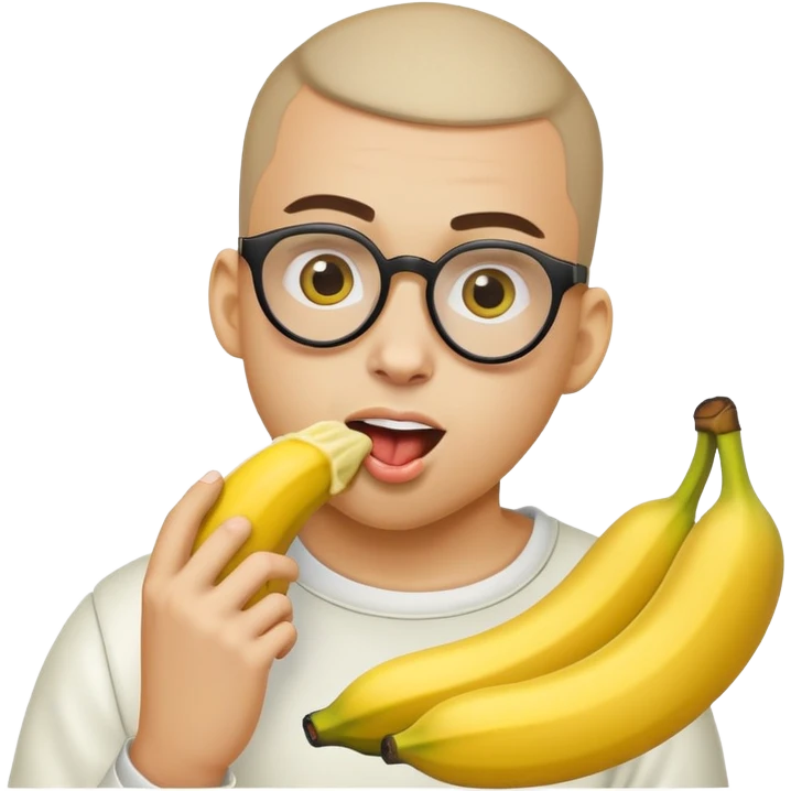 Bad bunny eating banana emoji