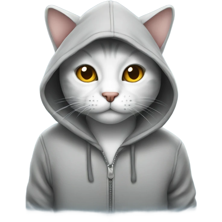 A cat wearing a hoodie emoji