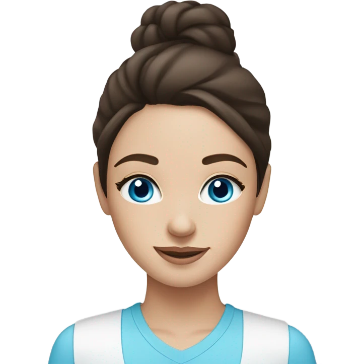 White Skin care on white freackles skin of a brunett blue eyed girl using skin care products  emoji