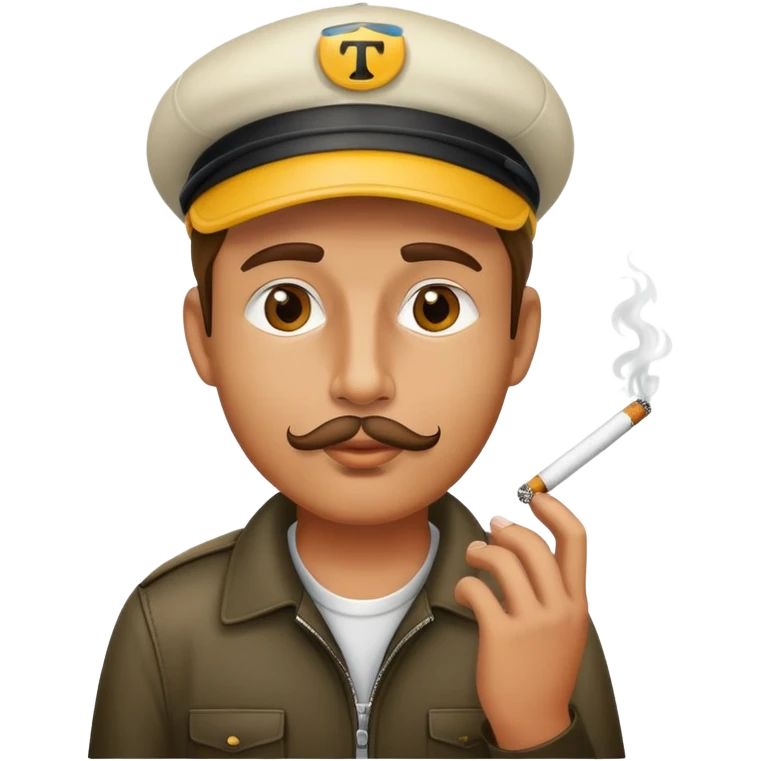 Таксист в кепке с сигаретой в зубах emoji