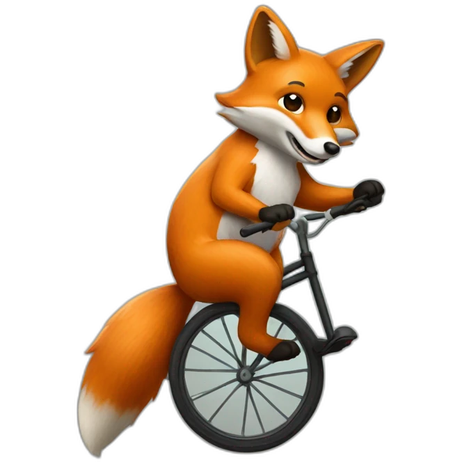 fox riding a unicycle emoji