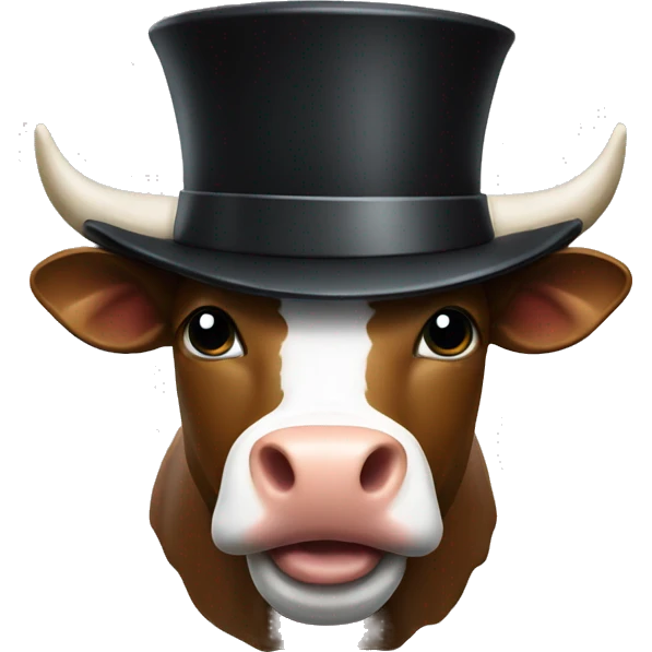 Bull with top hat emoji