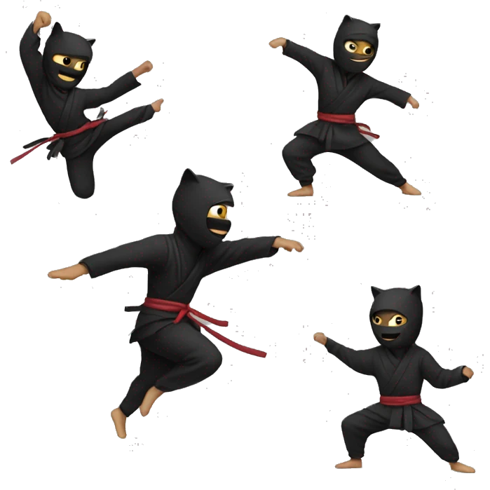 ninja with cat dancing like hero emoji