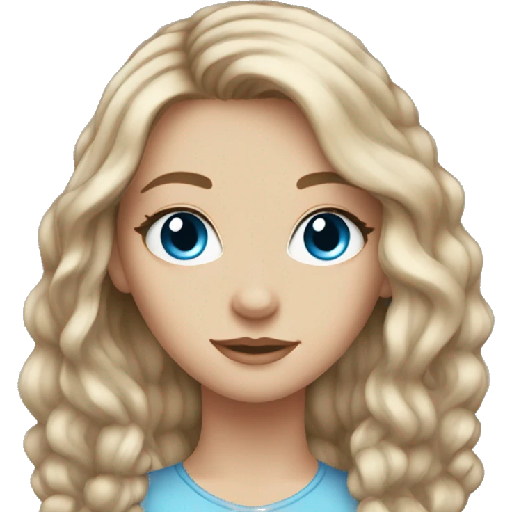 stunning white girl light brown hair blue eyes emoji