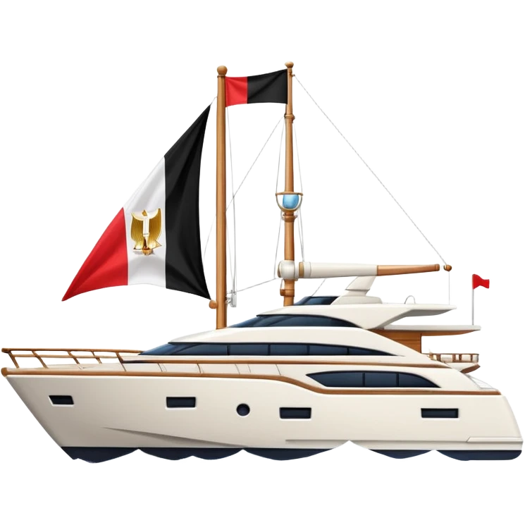 yacht with Egyptian small flag emoji
