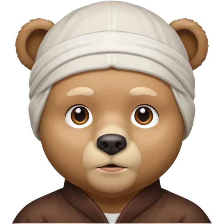 Сделай лицо медведя в белой дюраге emoji