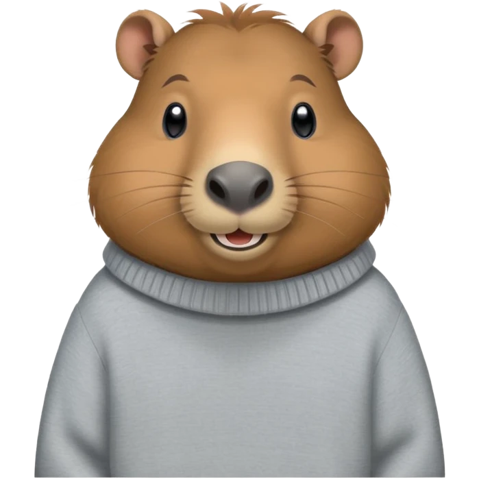 capybara smiling wearing a light grey sweater emoji