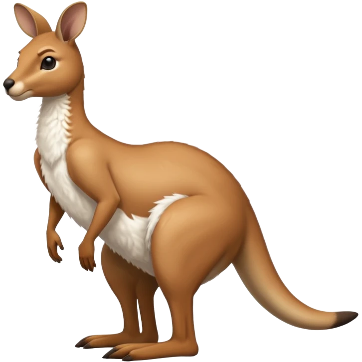 Plain white kangaroo with nothing on the kangaroo emoji