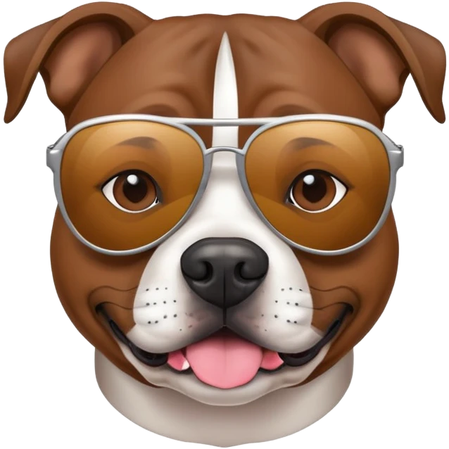 Staffy dog braun with sunglass emoji